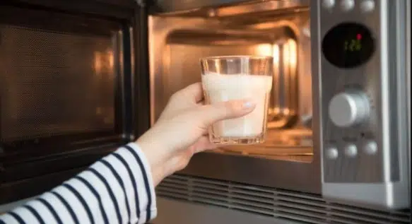 Using a microwave to heat milk