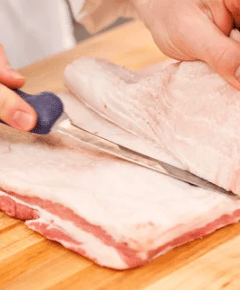how to remove skin from pork belly