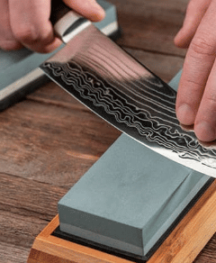 how to sharpen Damascus steel