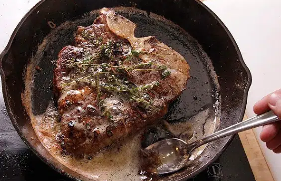 How to cook a Delmonico steak in a cast-iron skillet